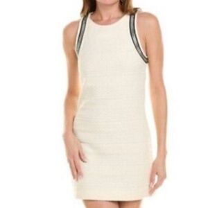 The Kooples Textured Cream Dress with Black Trim